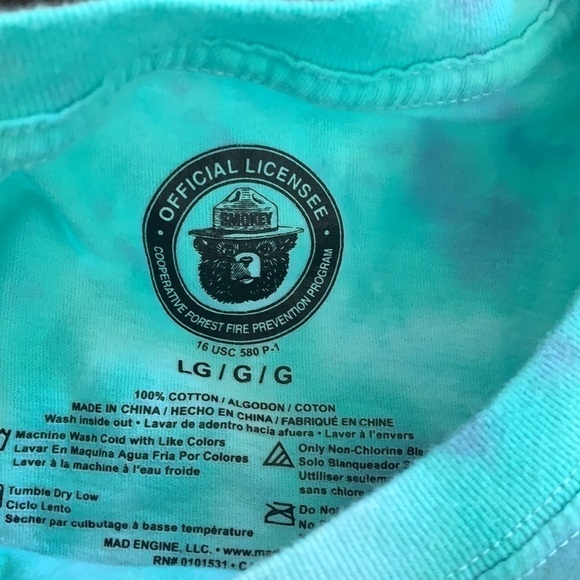 ‘Only you can prevent wildfires’ tie dye tee - Picture 3 of 4